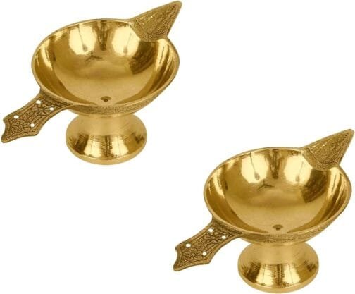 Kachi Rasoi Original Brass / beautiful Pital diya | Pack of 2 Pcs Pure Brass Laxmi Deepak Pital Diya | Deepak for Arti