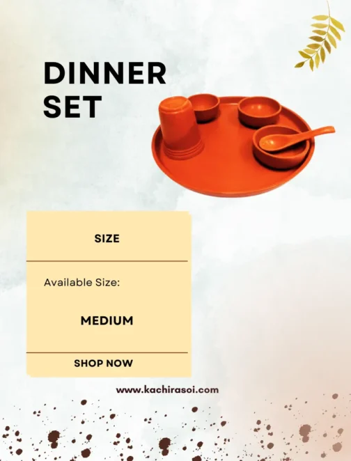 Clay Dinner Set | 100% Natural  | Kachi Rasoi | Mitti Ka Dinner Set - Image 4