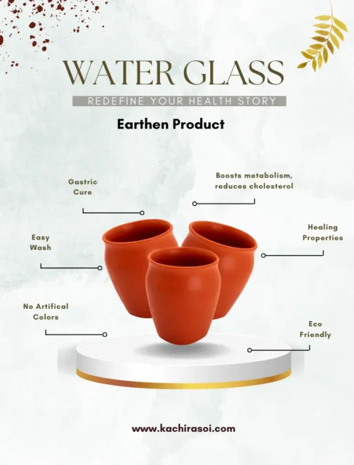 Special Earthen Clay Glass | Kachi Rasoi | Mitti Ke Glass – 100 ML & 300 ML (6 PCs)