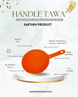 Clay Tawa With Handle | Kachi Rasoi | Mitti Ke Tawa With Handle | 100% Natural clay