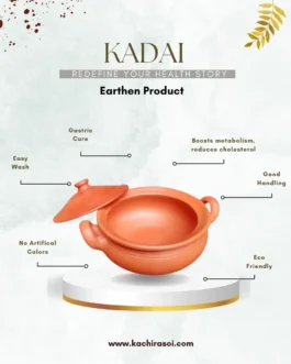 Clay Kadai with lid | Mitti ki kadai with lid | Clay Kadai | Kachi Rasoi | 100% Natural