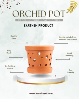 Earthen Clay Orchid Plant Container | Mud Container | Kachi Rasoi | Mitti Ka Orchid Gamla