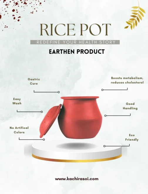 Earthen Clay Rice Pot | Mud Rice Pot | Kachi Rasoi | 100% natural