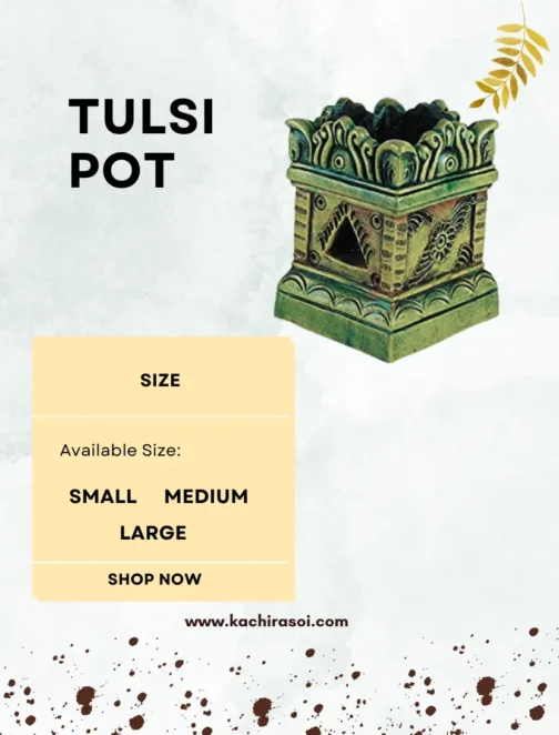 Earthen Clay Tulsi Plant Container | Mud Container | Kachi Rasoi | Mitti Ka Tulsi Gamla - Image 4