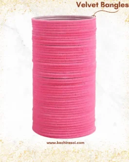 Baby pink velvet bangle | best metal velvet bangle | kachi Rasoi 12 Baby pink Stylish Plain Metal Velvet Bangle Box Set