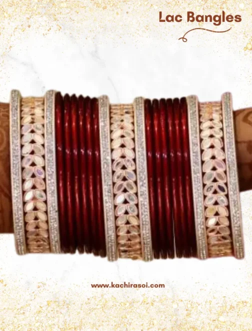 Punjabi chura lakh | Kachi Rasoi beautiful punjabi red white lakh chuda |  42 piece | original lakh