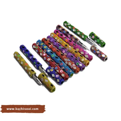 Rajasthani designer pen set of 10 piece | Multicolor | Handicraft Gift item