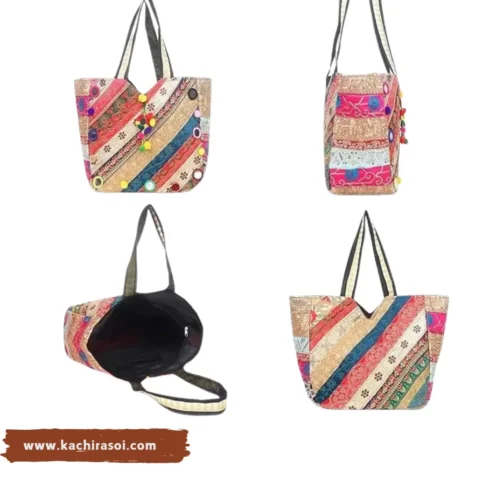 Rajasthani colorful tote bag | Multicolor | Handicraft Gift item |1 best gift idea - Image 2