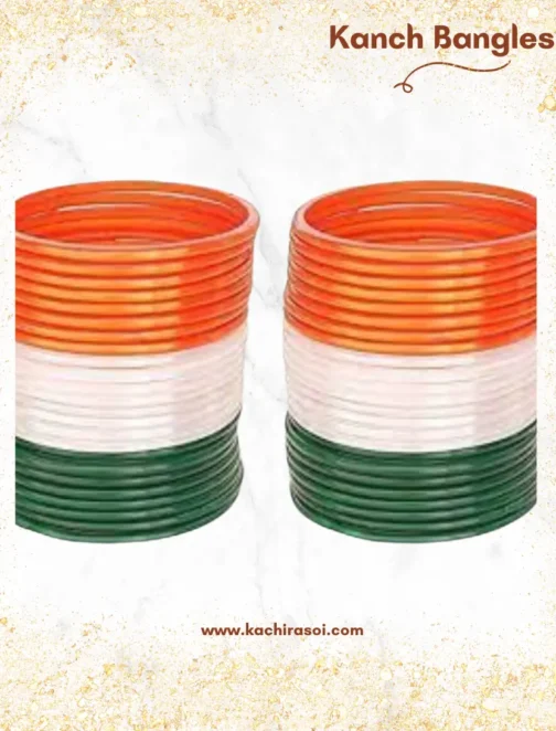 tri color kanch ki bangle  | 30 bangles | beautiful green white orange bangle for school function