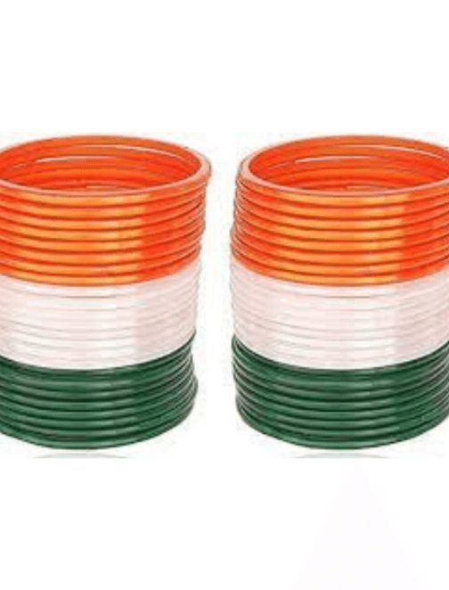 Kachi Rasoi tri color kanch bangle  | 30 bangles | beautiful green white orange bangle