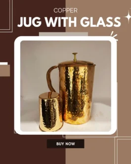 Pure Copper Jug with Glass Set | Kachi Rasoi