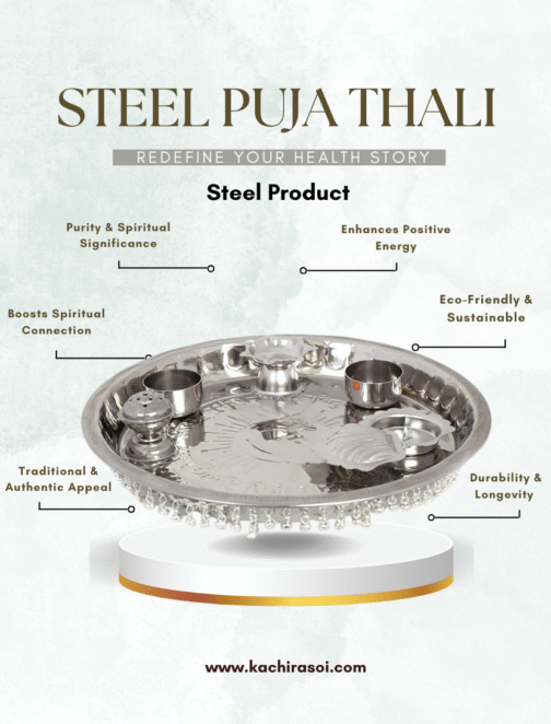 steel puja thali