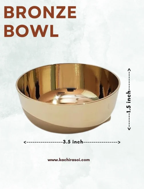 Bronze Bowl | Eco-Friendly Patra | Kachi Rasoi | 3.5 Inch - Image 2