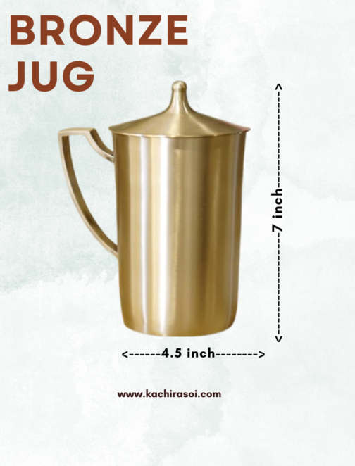 Bronze Jug | Kachi Rasoi | Pitcher Eco-Friendly 7 Inch - Image 2