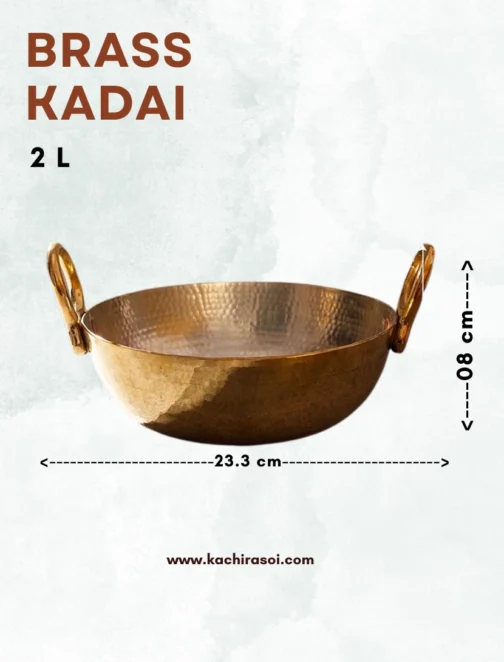 Brass Kadai |  Karahi Pure | 1 Timeless Cookware Piece - Image 2