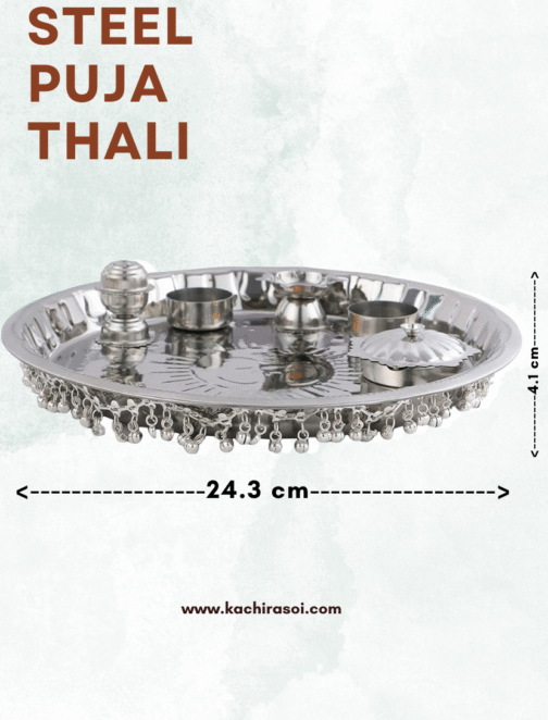 Steel Puja Thali | Kachi Rasoi | Best Puja Thali - Image 4