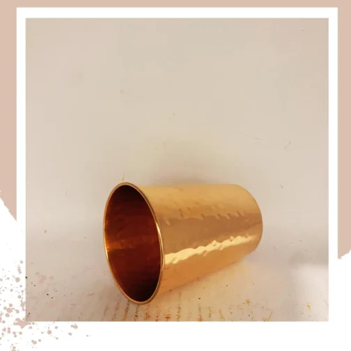 Handcrafted Copper Drinking Glass | Kachi Rasoi Set of 6 - Image 2