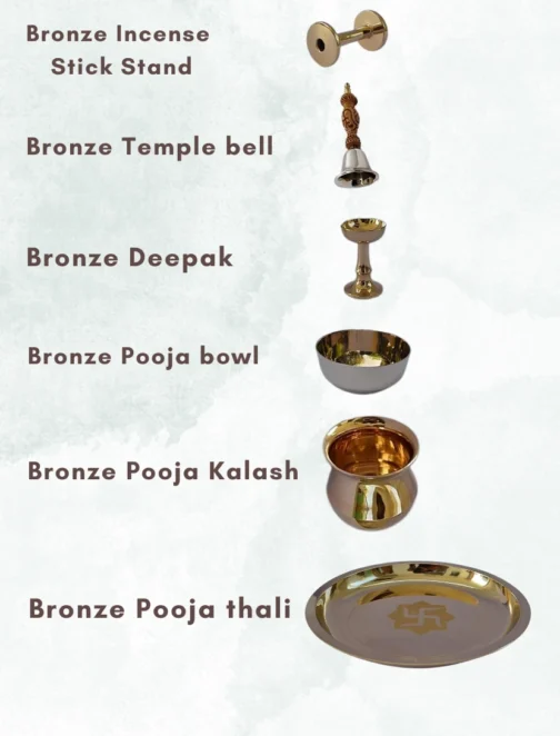 Bronze Pooja Thali Set | Kachi Rasoi | Pooja Items - Image 2