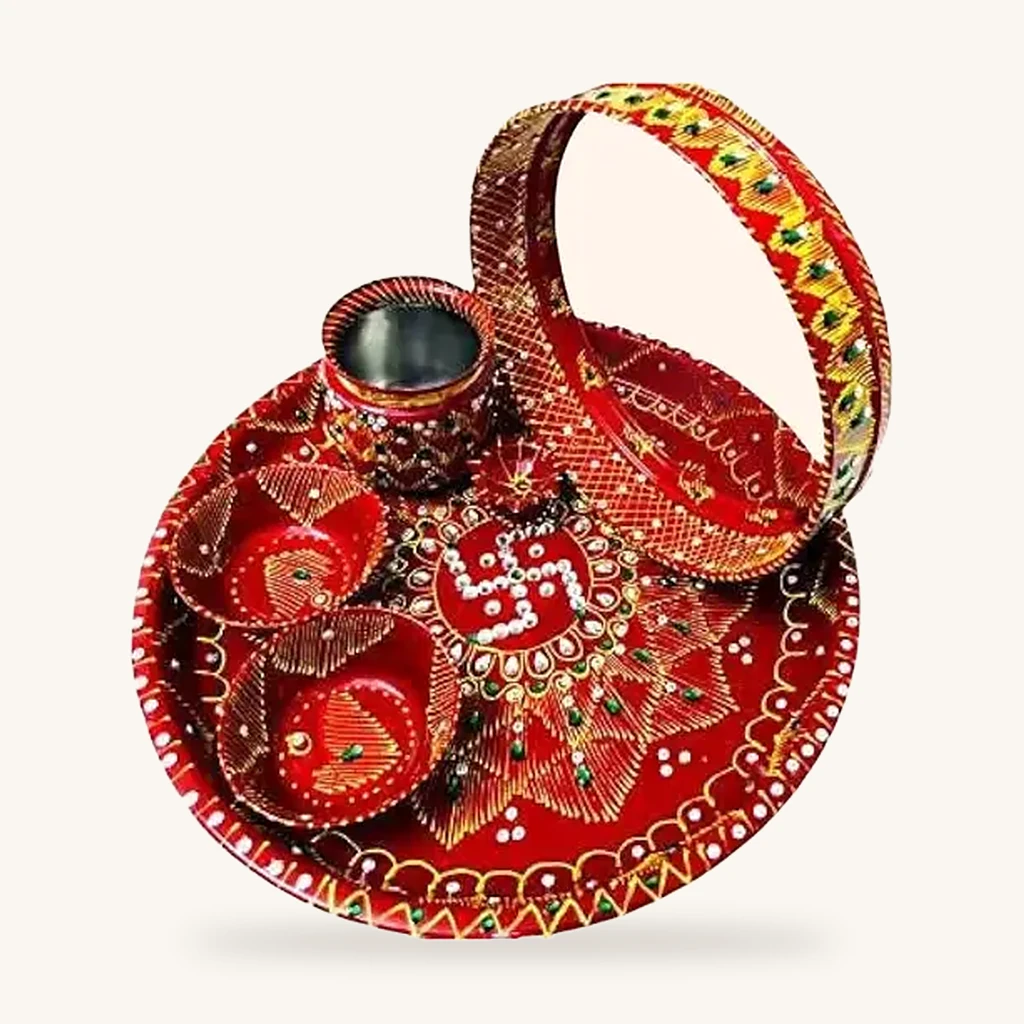 Designer Karwa Chauth thali set