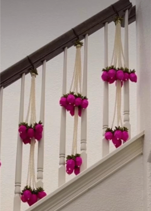 Kachi Rasoi Divine Pearl & Lotus Hangings | Pack of 6 - Image 3
