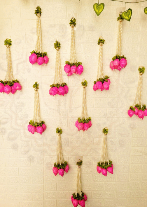 Kachi Rasoi Divine Pearl & Lotus Hangings | Pack of 6 - Image 5