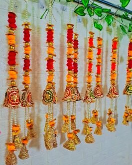 Traditional Gotta Pom-Pom Hanging – Festive Entrance Door Décor (24 Inch, Pack of 2)