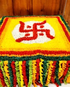 Swastik Aasan for Diwali Puja – Handmade Pooja Mat (15×15 inch)