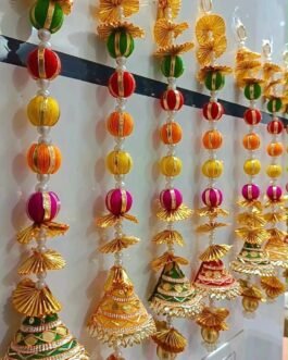 Traditional Gotta Ball Hanging – Door & Wall Hanging for Diwali (18 Inch, Pack of 10)
