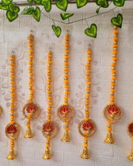 Lotus Pom Pom Bangle Hanging – Door, Stair & Wall Hanging with Bells (24 Inch, Pack of 10)