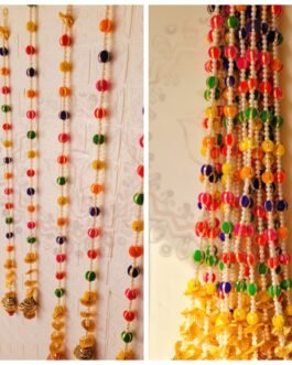 Colorful Ball Hanging – Door, Stair & Wall Hanging with Bells (3 Feet, Pack of 10)