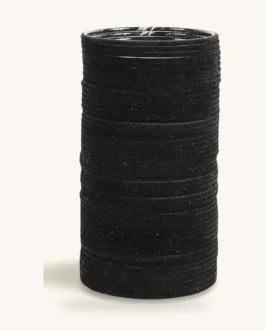 Black Velvet Metal Bangle Set