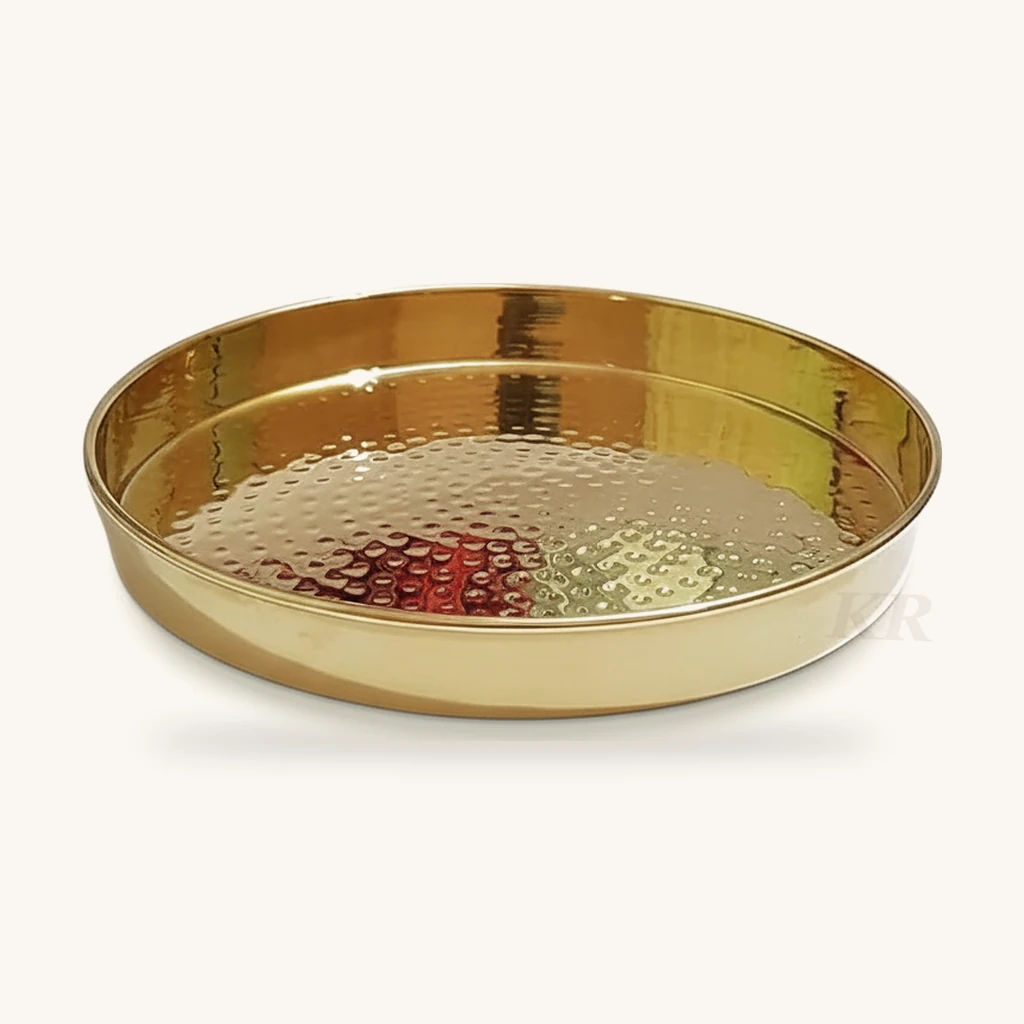 Brass Plate, Elegant Tray Tableware, 10 inch – view 2