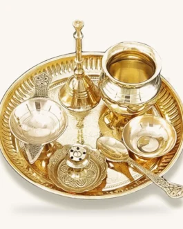 Brass Puja Thali Set &ndash; 500 ml