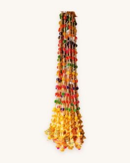 Colorful Ball Hanging – Door, Stair & Wall Hanging with Bells (3 Feet, Pack of 10)