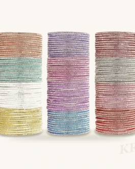 Traditional Glass Bangle Set – 12 Pcs