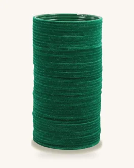 Green Velvet Metal Bangle Set