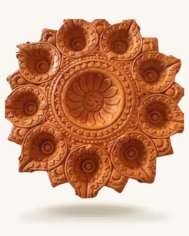 Handcrafted Clay Deepak Thali &ndash; Diwali Decor