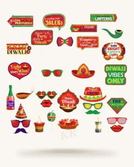 Happy Diwali Photo Props & Party Decoration – 30 Pcs