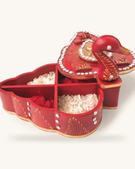 Wooden Pooja Chopra with 4 Sections