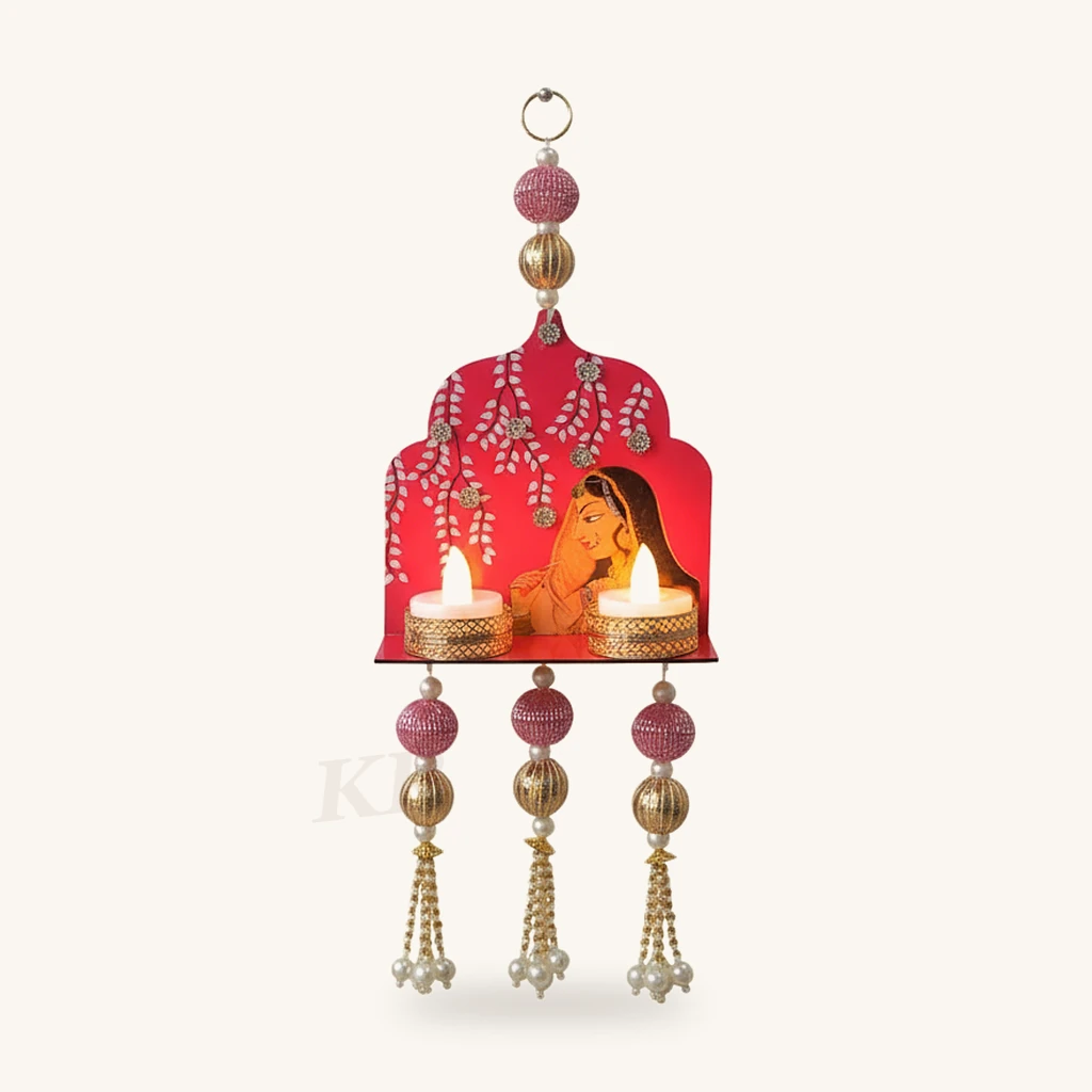 Kachi Rasoi Shubh Labh Wall Hanging with Lotus Diya Holder