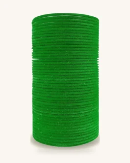 Parrot Green Velvet Metal Bangle Set