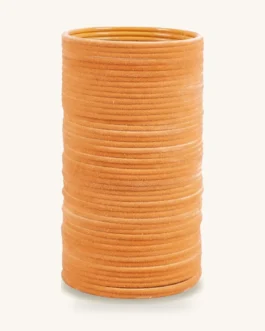 Peach Velvet Metal Bangle Set