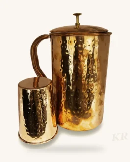 Pure Copper Jug with Glass Set