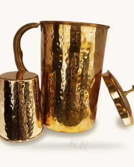 Pure Copper Jug with Glass Set
