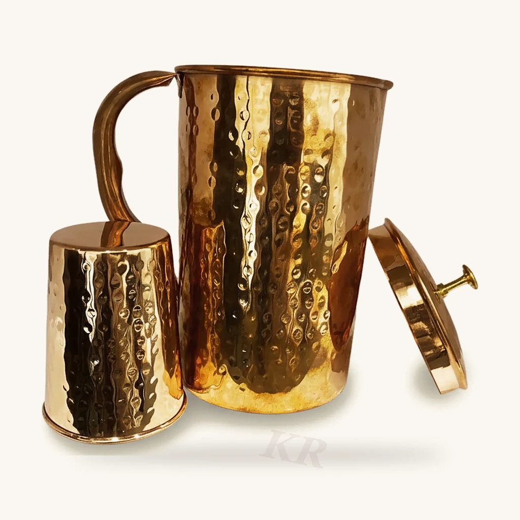 Pure Copper Jug with Glass Set – view 2