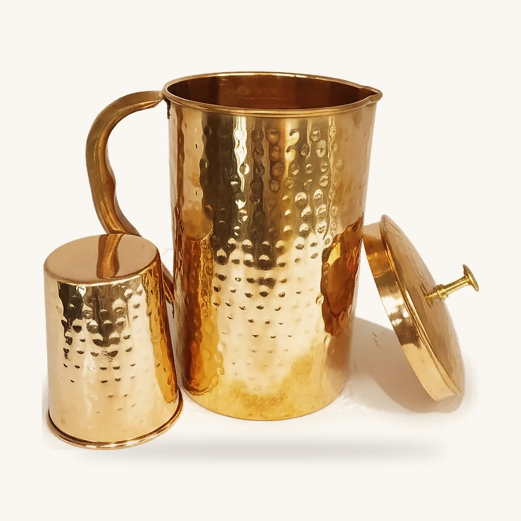 Pure Copper Jug with Glass Set – view 3