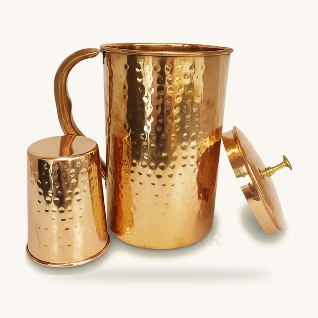 Pure Copper Jug with Glass Set – view 4