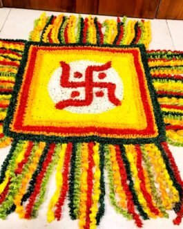 Swastik Aasan for Diwali Puja – Handmade Pooja Mat (15×15 inch)